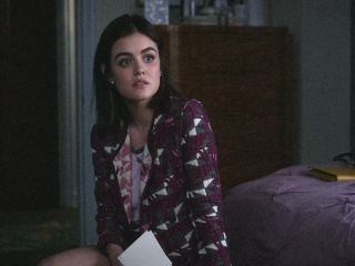 Aria Montgomery's Jacquard Jacket on Pretty Little Liars