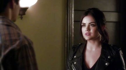Aria Montgomery's Leather Jacket With Zips on Pretty Little Liars