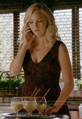 Black Spinel & Garnet Bar necklace, Worn on The Vampire Diaries, Worn by Caroline Forbes (Candice Accola)