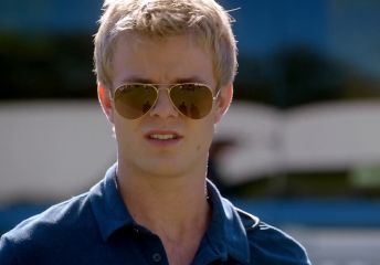 Caleb Haas's Original Aviator Sunglasses, Gold/Yellow on Quantico