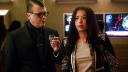 Eva Benton's Neil Print-Blocked Moto Jacket on Star Crossed