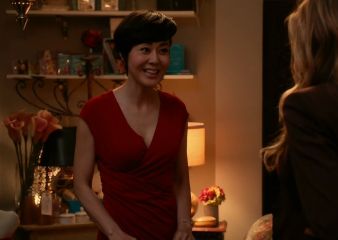 Karen Kim's Cool Wool Jersey Draped Surplice Dress on Mistresses