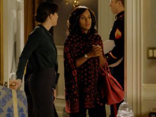 Olivia Pope's floral jacquard knit cape on Scandal