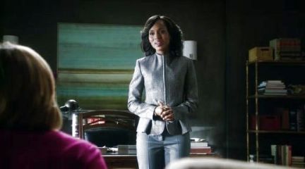 Olivia Pope's Gray Zipfront Tweed Jacket on Scandal
