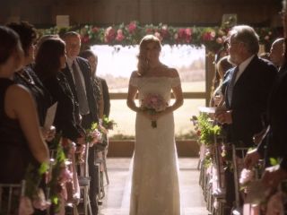Rayna Jaymes' Off-The-Shoulder Bridal Gown on Nashville
