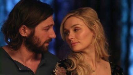 Scarlett O'connor's Velvet Floral Skater Dress on Nashville