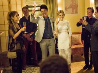 Shoshanna Shapiro's White Lace Midi Dress on Girls