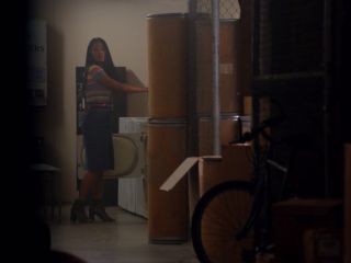 Zayday Williams' Suede Lace-Up Booties on Scream Queens