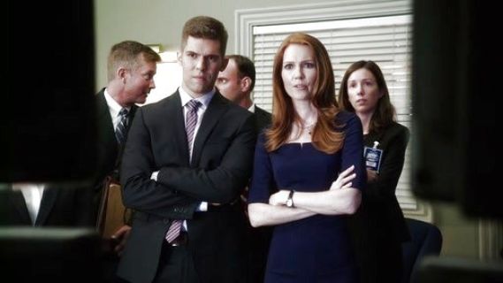 Abby Whelan's Lander Fitted Seamed Dress on Scandal