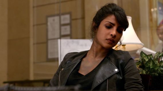 Alex Parrish's Black Slub V-Neck Pocket Tee on Quantico