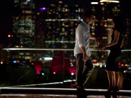 Amy Chang's Black Cap Sleeve Cutout Dress on Royal Pains