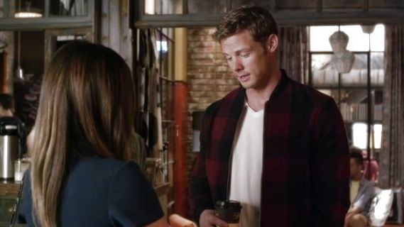 Andrew Campbell's Buffalo Check Bomber Jacket on Pretty Little Liars