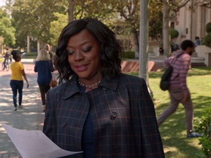 Annalise Keating's Black Check Coat on How To Get Away With Murder