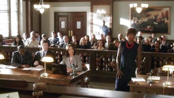 Annalise Keating's Canova Navy Peplum Dress on How to Get Away With Murder