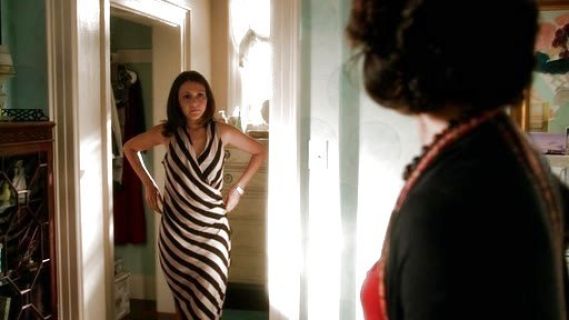 April Carver's Striped Halter Dress on Chasing Life