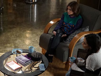 Aria Montgomery's Colorblock Animal Print Sweater on Pretty Little Liars