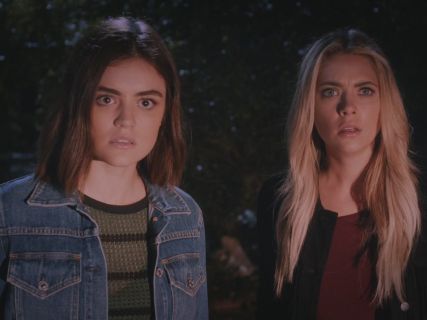 Aria Montgomery's Green Stripe Knit Tee on Pretty Little Liars