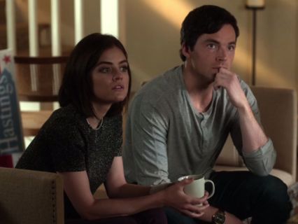 Aria Montgomery's Metallic Short Sleeve Sweater on Pretty Little Liars