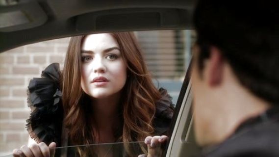 Aria Montgomery's Ruffled Cotton Jersey Mini Dress on Pretty Little Liars