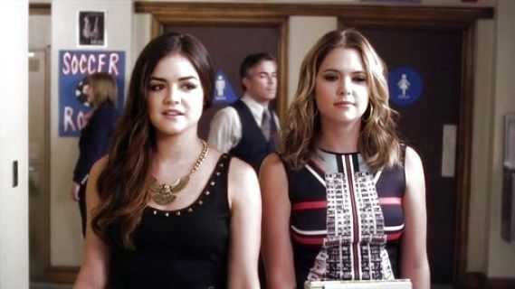 Aria Montgomery's Studded Ponte Dress on Pretty Little Liars