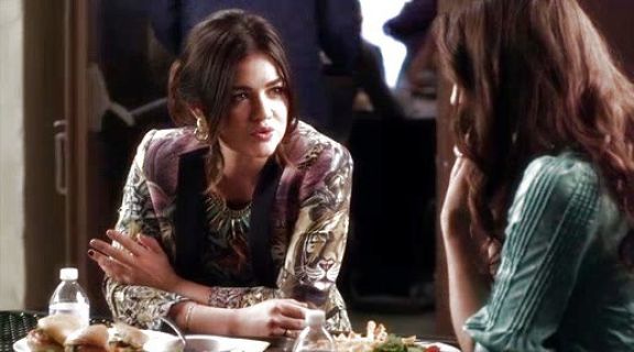 Aria Montgomery's Tropical Print Blazer on Pretty Little Liars