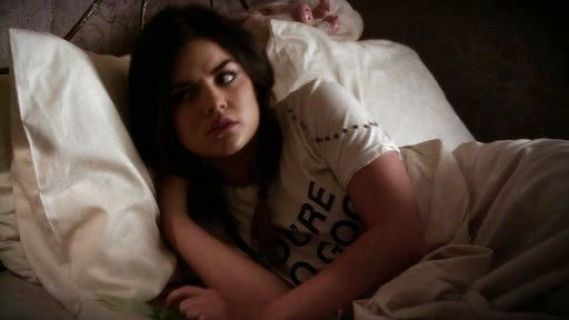 Aria Montgomery's You're No Good Distressed Logo Tee on Pretty Little Liars