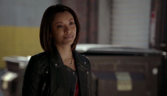 Bonnie Bennett's Bleeker Leather Biker Jacket on The Vampire Diaries