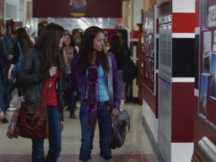 Bonnie Bennett's Purple Suede Jacket on The Vampire Diaries