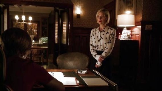 Bonnie Winterbottom's Falling Iris-Print Song Blouse on How to Get Away With Murder