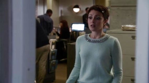 Brenna Carver's Embellished Neckline Sweater on Chasing Life