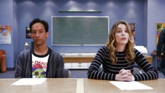 Britta Perry's Striped Ribbed-Knit Sweater on Community