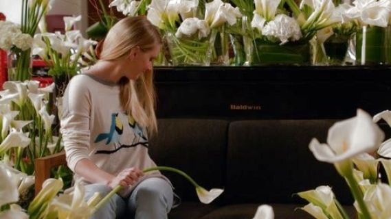 Brittany Pierce's Long-Sleeve High-Neck Bird Sweater  on Glee