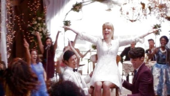 Brittany Pierce's Reign Over Me Lace Dress on Glee