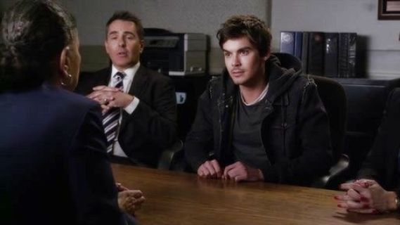 Caleb Rivers's Intruder Hooded Denim Fleece Jacket  on Pretty Little Liars