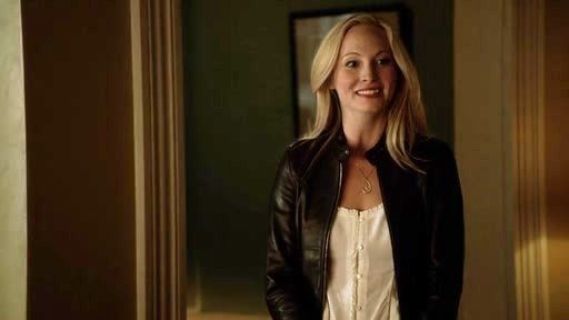 Caroline Forbes's AEO BUTTON FRONT RUFFLE TANK on The Vampire Diaries