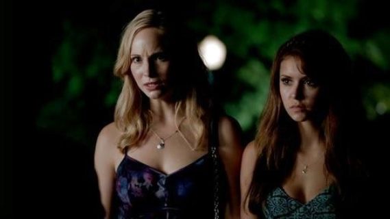 Caroline Forbes's Bombay Floral Ruffle Top on The Vampire Diaries