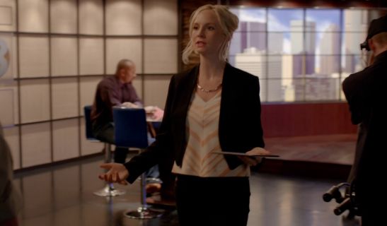 Caroline Forbes's Chevron Midi Top on The Vampire Diaries