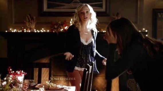 Caroline Forbes's Denim & Supply Lace-Trim Bandana-Print Camisole on The Vampire Diaries