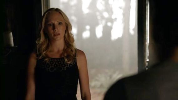 Caroline Forbes's Illusion Peplum Dress on The Vampire Diaries