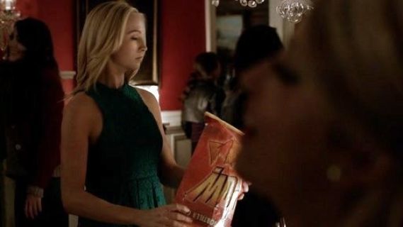 Caroline Forbes's Jackie High-Neck Lace Dress on The Vampire Diaries