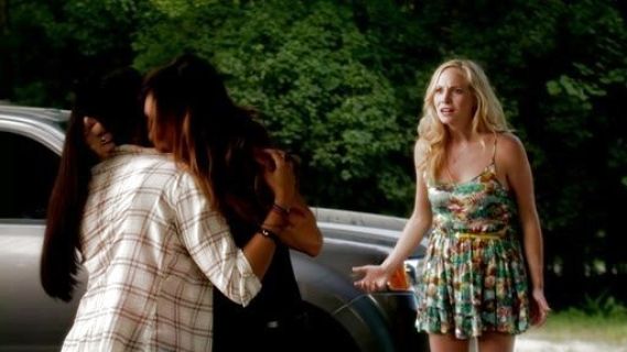 Caroline Forbes's Pineapple Express Tiered Cami Dress on The Vampire Diaries