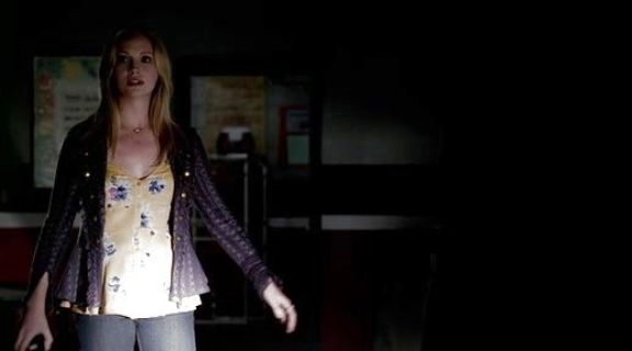 Caroline Forbes's Print Peplum Camisole on The Vampire Diaries