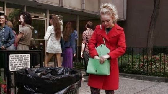 Carrie Bradshaw's Lavina Red Textured Fit And Flare Coat on The Carrie Diaries
