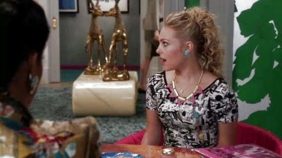 Carrie Bradshaw's 'Scribble News' Print Midi Dress on The Carrie Diaries