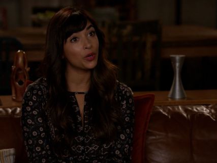 Cece Parekh's Makai Printed Silk Boho Dress, Shadow Blue on New Girl