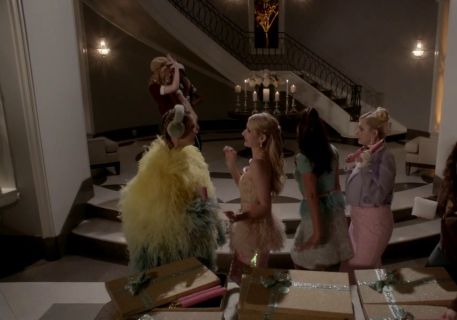 Chanel #3's Spring 2015 Two Tone Feather Jacket on Scream Queens