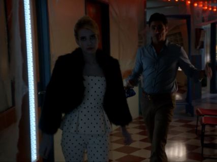 Chanel Oberlin's Sinclair Strapless Polka-Dot Peplum Top on Scream Queens