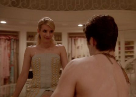 Chanel Oberlin's Spring 2015 Strapless Embellished Dress on Scream Queens