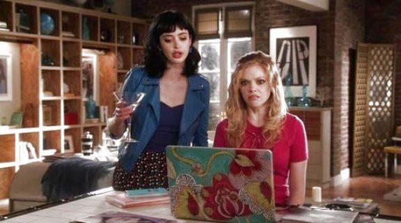 Chloe's Navy Blue Bustier on Don't Trust the B---- in Apartment 23