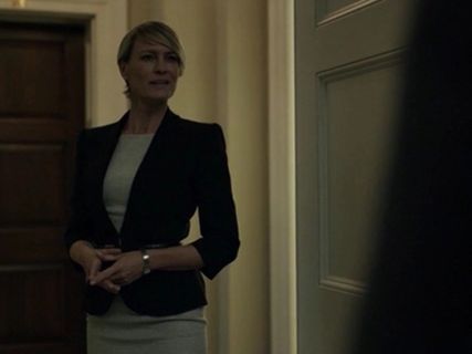 Claire Underwood's Draped Stretch Cotton Blazer on House of Cards
